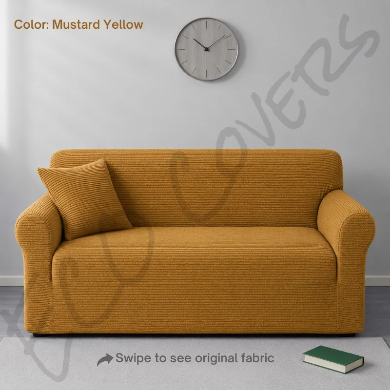 Jersey Sofa Cover (Mustard Yellow) Plain Jersey Sofa Cover (Mustard Yellow)