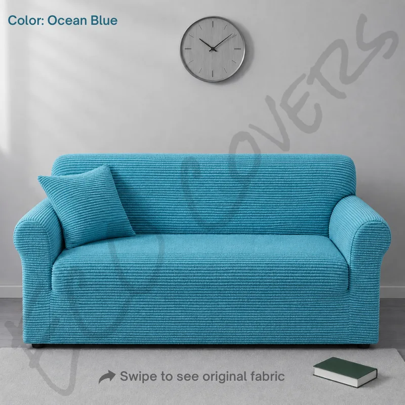 Jersey Sofa Cover (Ocean Blue) Plain Jersey Sofa Cover (Ocean Blue)