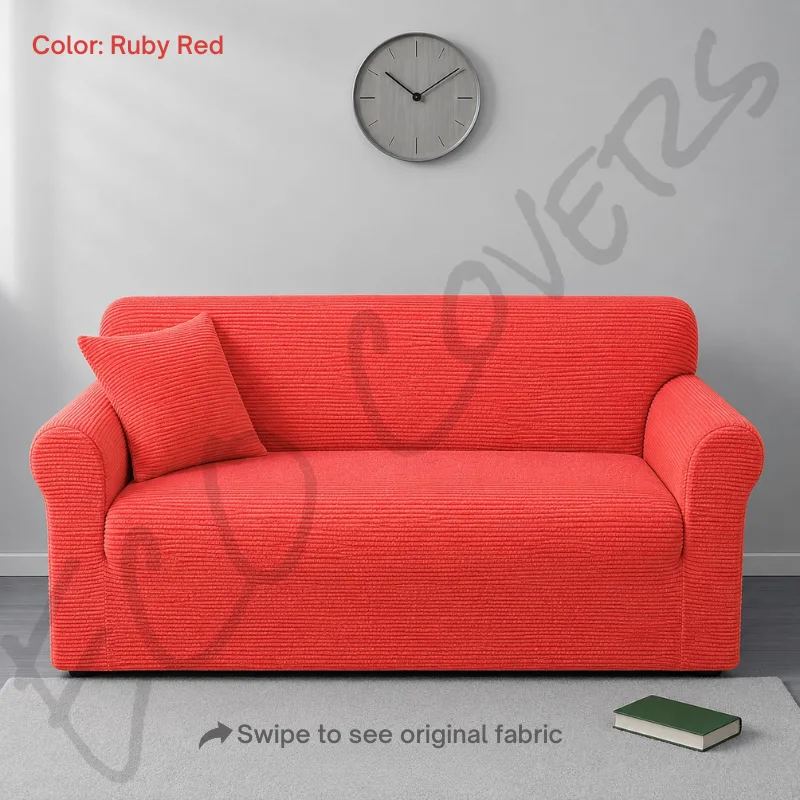 Jersey Sofa Cover (Ruby Red) Plain Jersey Sofa Cover (Ruby Red)