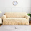 Off White Zebra Velvet Sofa Cover