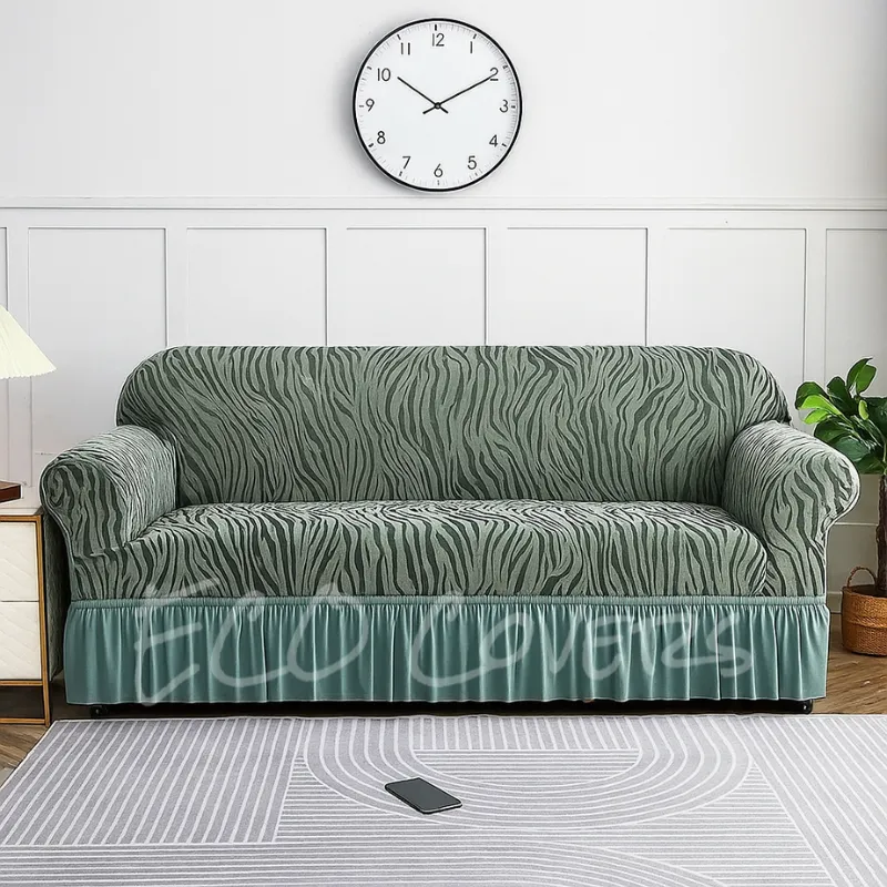 Olive Grey Zebra Velvet Cover