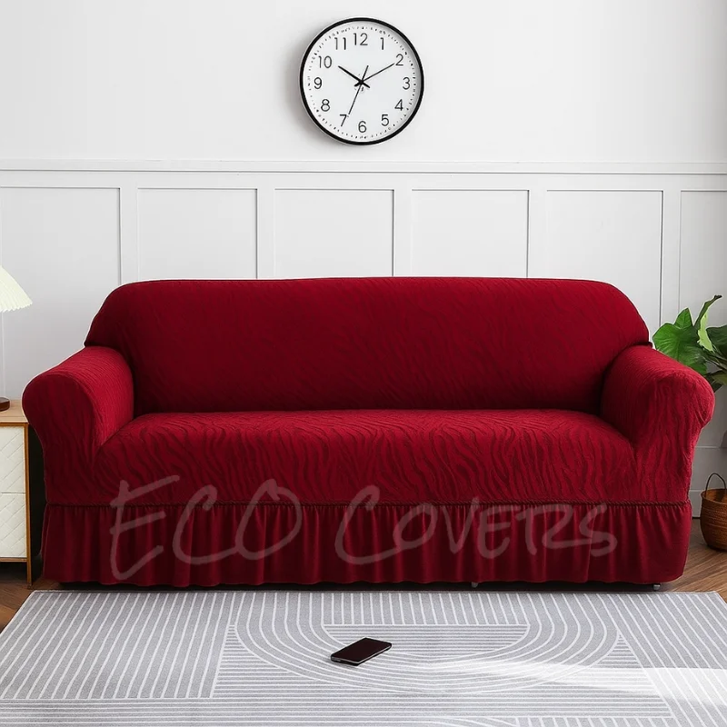 Red Zebra Velvet Sofa Cover