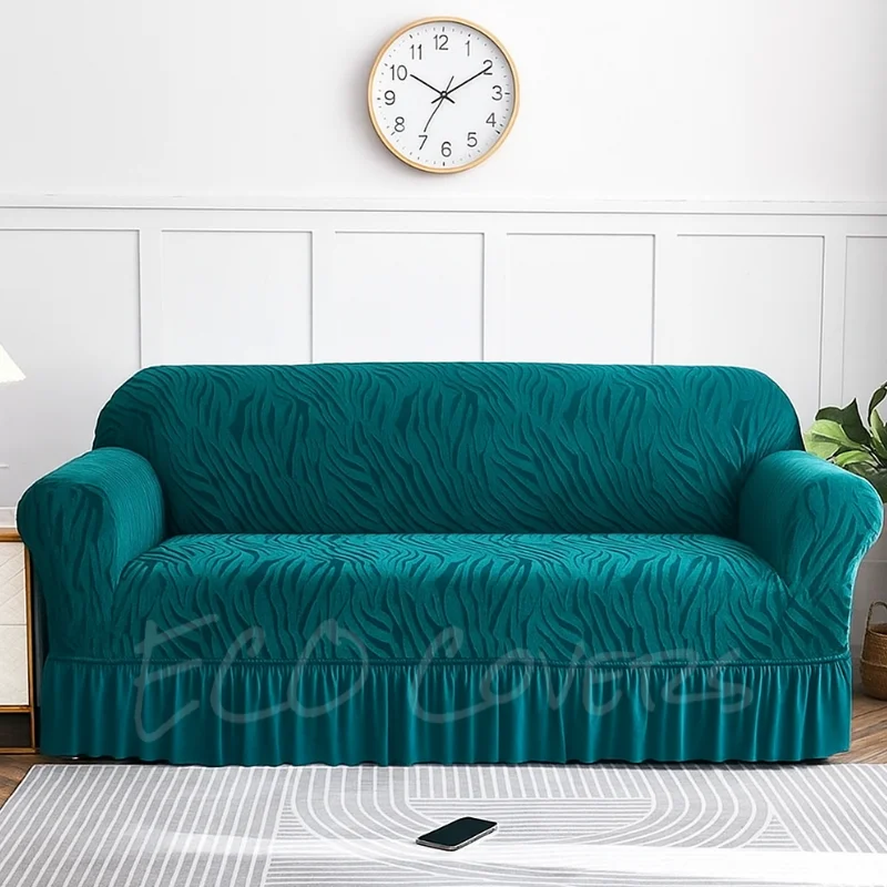 Robbin Blue Zebra Velvet Sofa Cover
