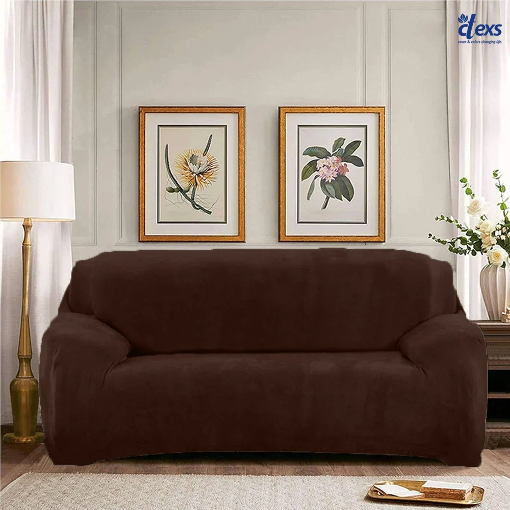 imgi_43_velvet_sofa_cover_dark_brown_1 Plush Velvet Sofa Cover(Chocolate)